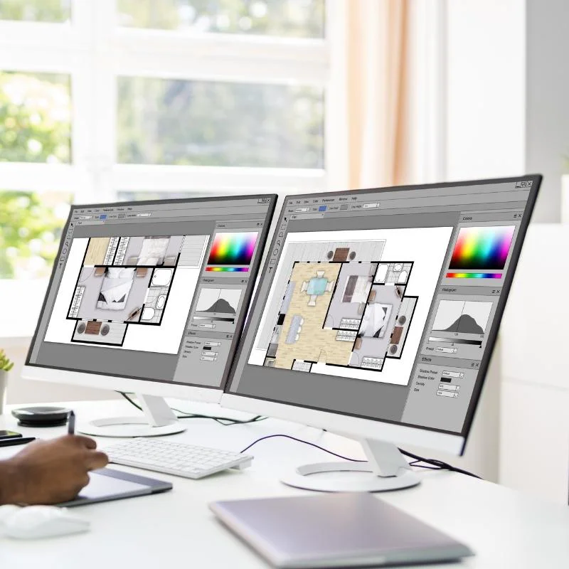 A developer creating a responsive UI/UX design for all sizes of screen