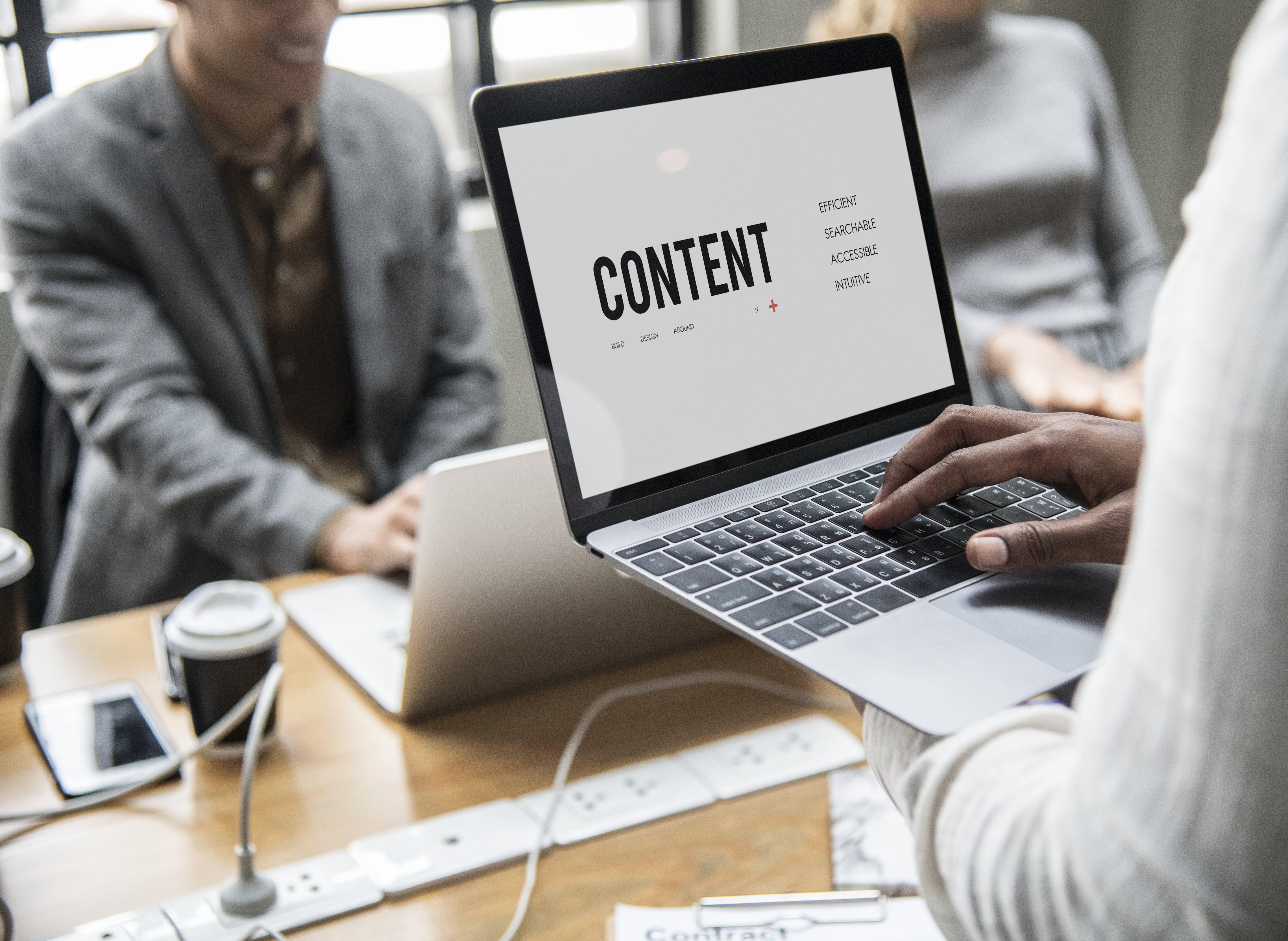 Content concept on a laptop screen for upgrading SEO content dubai
