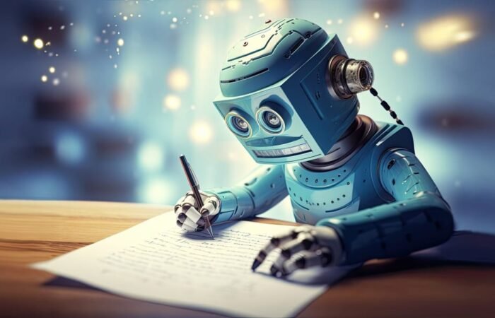A Robot Writing AI Prompts