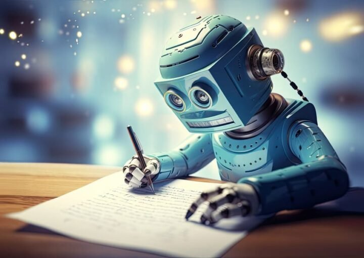 A Robot Writing AI Prompts